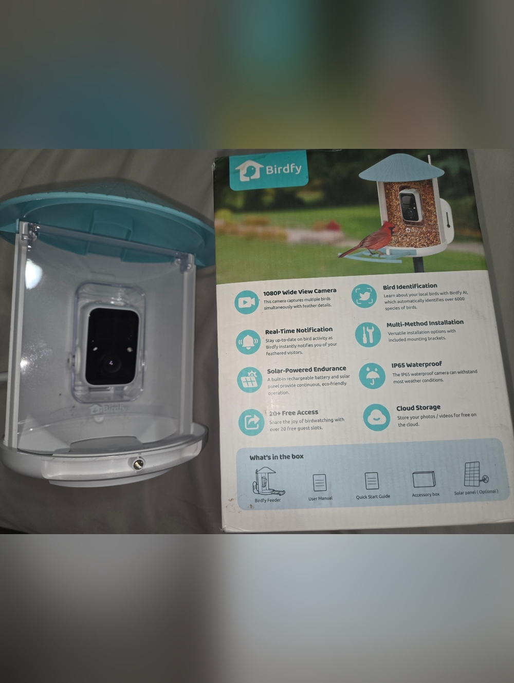 Birdfy Smart Bird Feeder with Camera Solar Power, Smart Camera + Solar Panel
